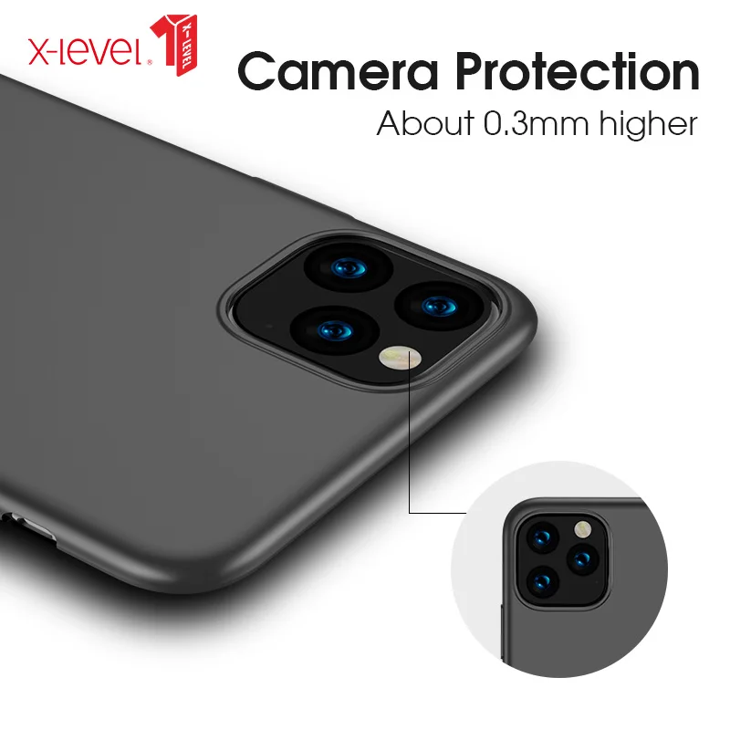 X-Level Мягкий силиконовый чехол для iPhone 11 Pro Max X Level Ультратонкий матовый ТПУ защитный чехол