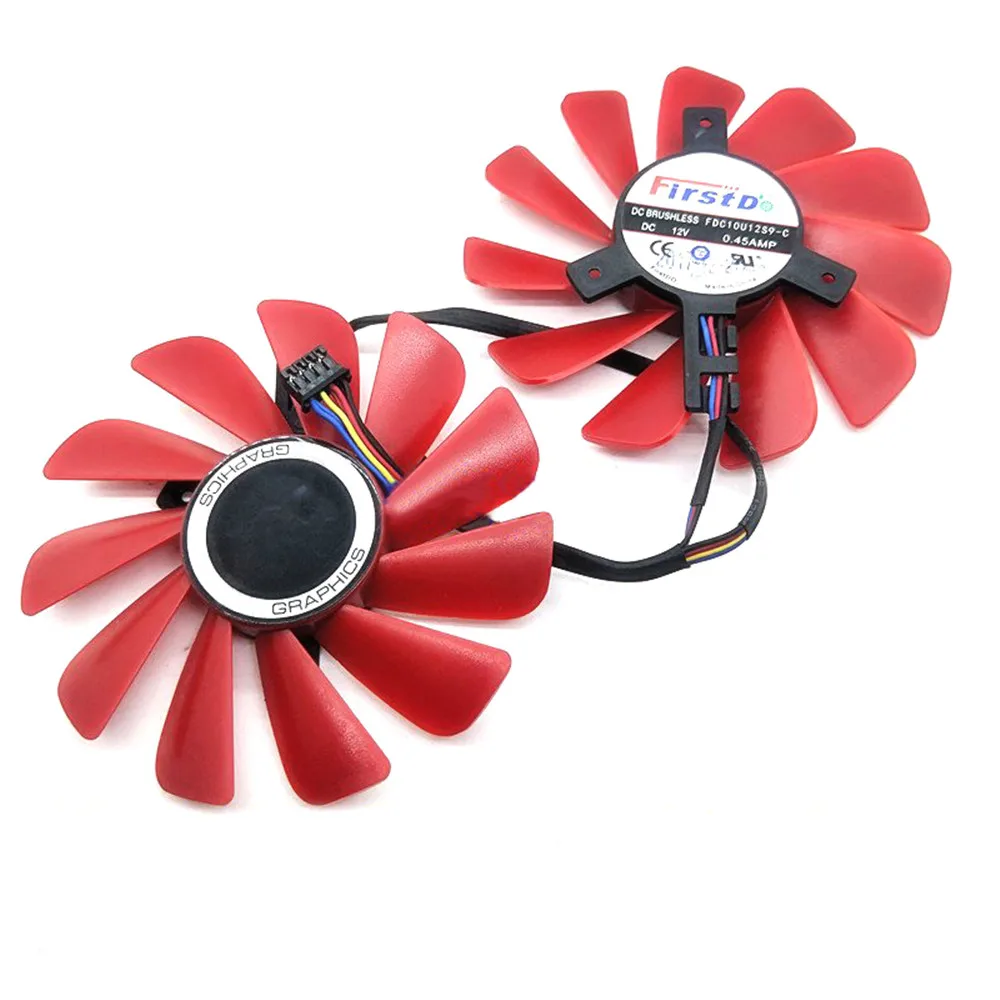  1pair 85MM Graphics Card Fans for XFX AMD Radeon RX 570 4GB GDDR5 DC12V 0.45A 4-pin Connector Cooli