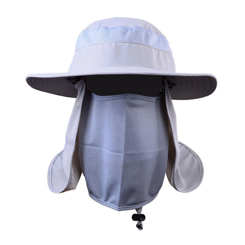 Outdoor Windproof Sun Hat Removable Shawl Breathable Mesh Cap Cycling Hiking Camping Hats Outdoor Fishermen Flap Caps