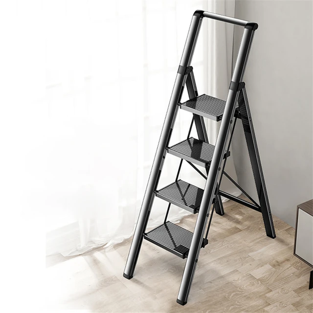 Escalera telescópica de acero inoxidable, accesorio ligero de espiga,  Plegable, portátil, de ingeniería, 1,4 M, 1,4 M - AliExpress