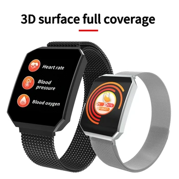 

Smart Watch 3D Surface Full Touch Coverage Dynamic Heart Rate Monitor Blood Pressure Oxygen Music Control Women Men Smartwatch
