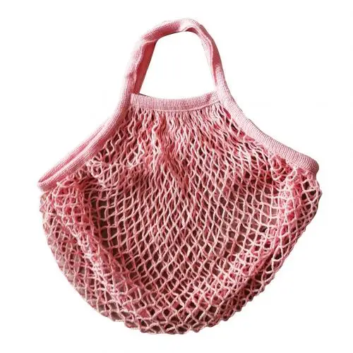 Peach Pink Портативный большой Ёмкость сумка для хранения продуктов Сумочка с фруктами Сетка Прочная Большая сумка для покупок - Цвет: Peach Pink