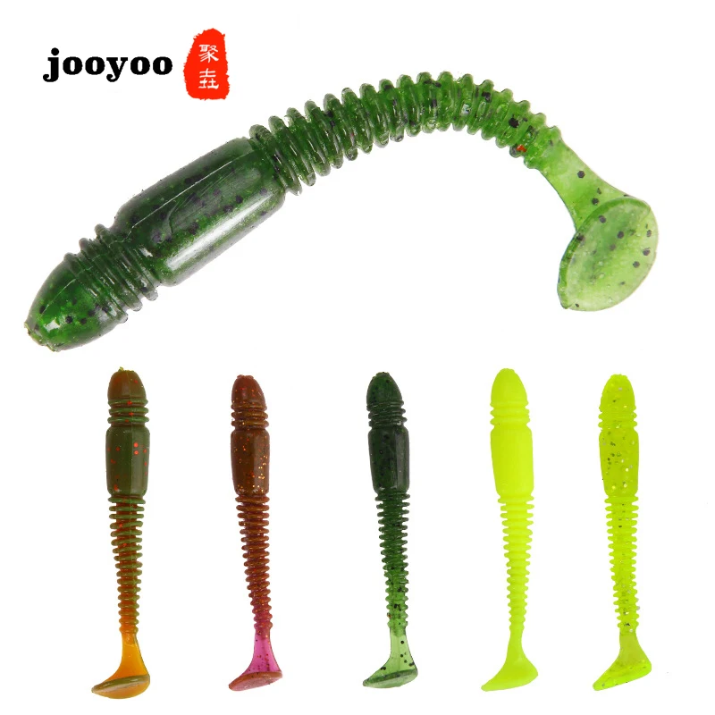 

jooyoo Soft Lure T-tail Soft Worm 3g/7.5cm 10/pcs Artificial Bionic Wobblers Worm Fishing Lure Soft Bait Fishing Gear