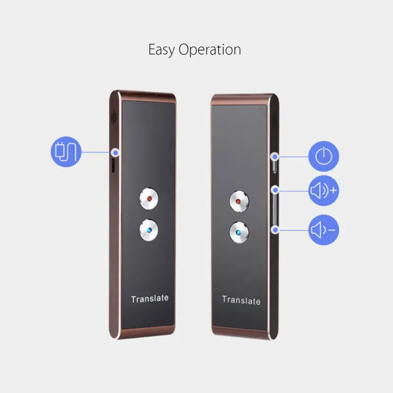 T8 портативный Bluetooth Smart 43 языков 2,4G переводчик двухсторонний в режиме реального времени голосовой абсолютно и высококачественный
