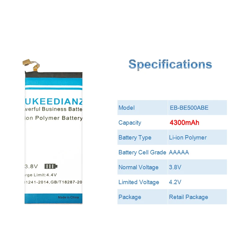 GUKEEDIANZI для samsung E5 телефон Батарея для samsung Galaxy E5 E500 E500H E500F SM-E500 Батарея EB-BE500ABE 2300 мА-ч