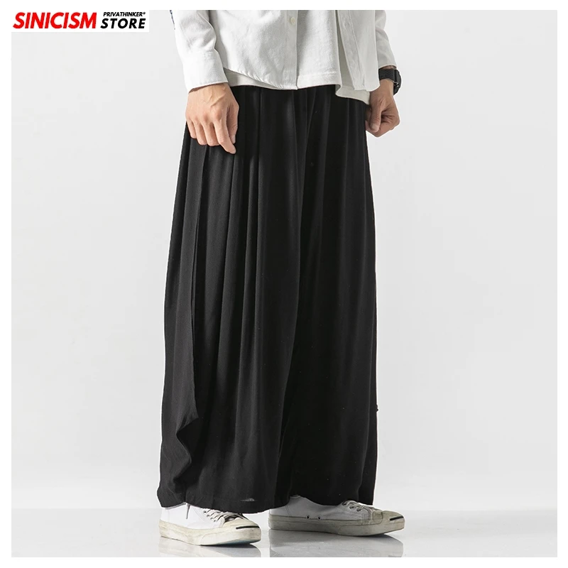 Sinicism Store мужские хлопковые льняные широкие брюки в китайском стиле повседневные