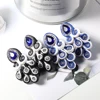 Handmade Soutache Drop earrings weaving blue black and white Rhinestone decoration women's jewelry beautiful earring Design new 2