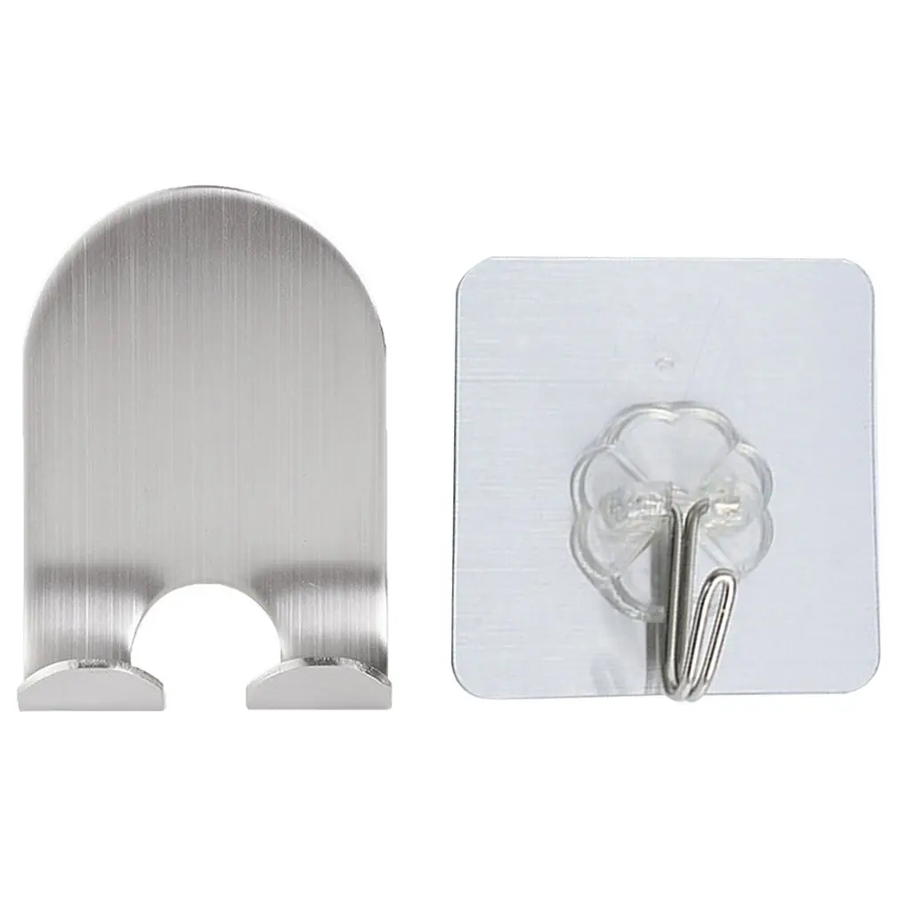 Bathroom Power Hook Shaver Shape 304 Stainless Steel Wire Drawing Process Adhesive Hook Double Hooks Nailless Hooks