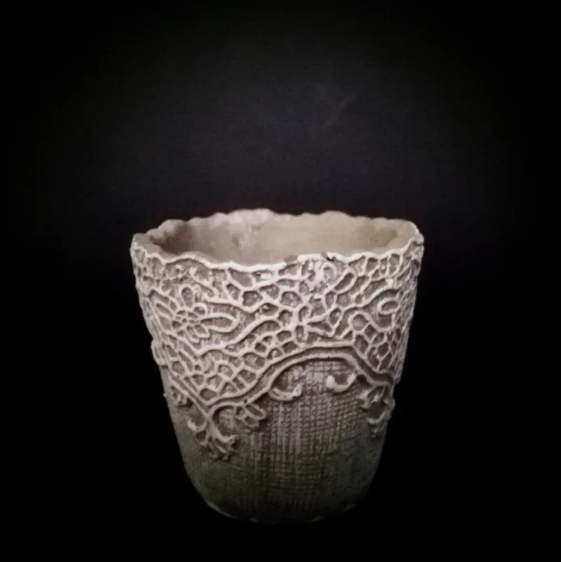 Lace Design Flowerpot Silicone Mold For Clay Pot Molds Retro Home Landsape Succulent Planter