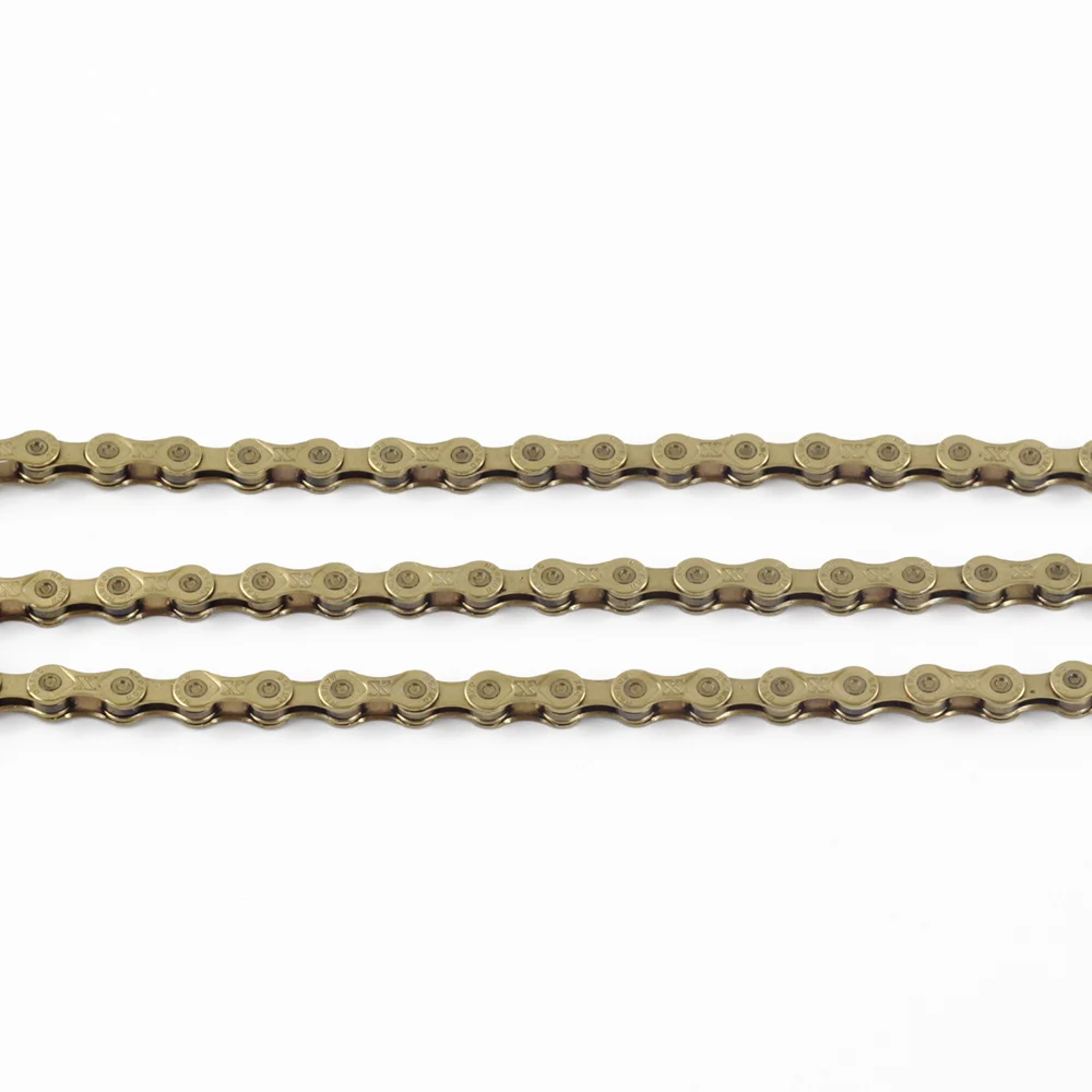 

SUMC 9 Speed Chain 116L 9s MTB Mountain Road Bike Chain Silver Gold Bicycle Accessories