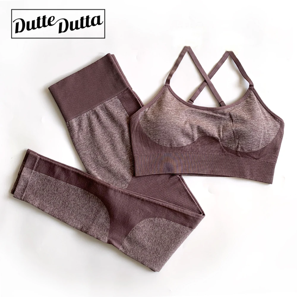 2 шт. бесшовный комплект для йоги Женская одежда для фитнеса спортивная одежда женские леггинсы для спортзала мягкий пуш-ап спортивный бюстгальтер спортивный костюм