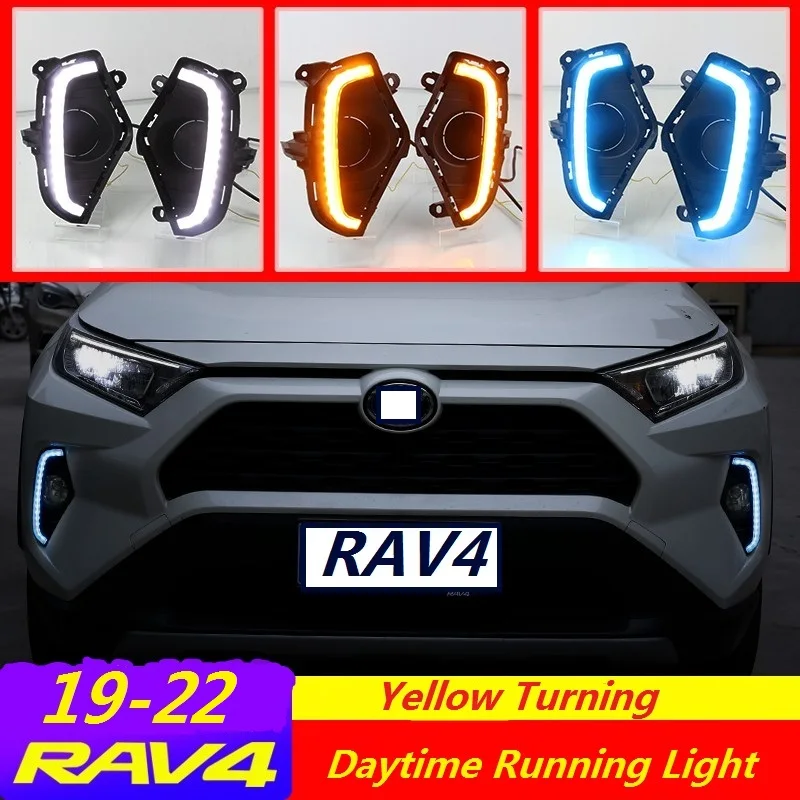 DRL для Toyota RAV4 2019 2020 2021 2022 чехол противотуманной фары Дневные ходовые огни дневные