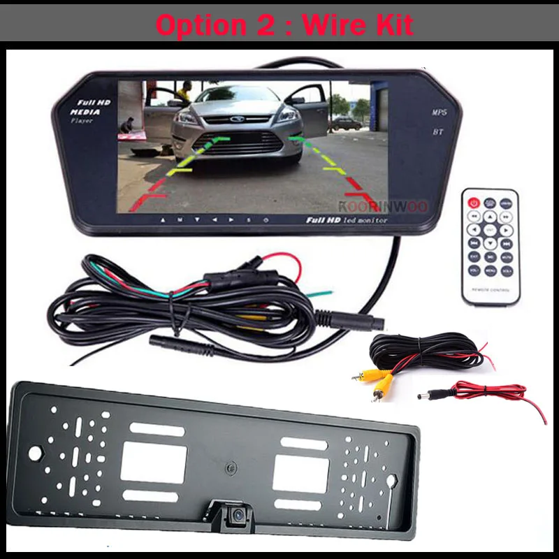 Koorinwoo HD 1024P автомобильное зеркало с Экран для sony CCD с заднего вида автомобиля Camaera заднего света 7 дюймов медиа телефонными разговорами через Bluetooth телефон USB SD музыкальный плеер обратный Camaera пар - Цвет: Option 2