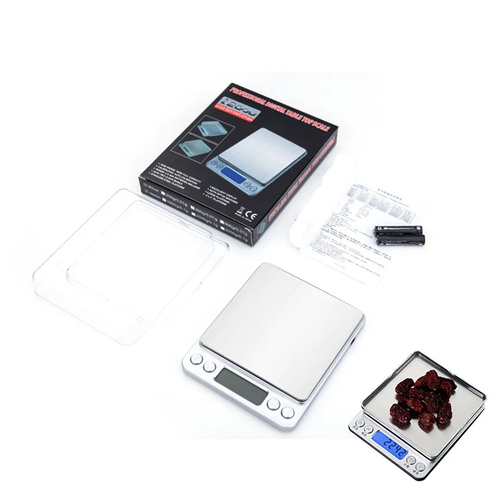 0.01/0.1g Precision LCD Digital Scales 500g/1/2/3kg Mini Electronic Grams Weight Balance Scale for Tea Baking Weighing Scale