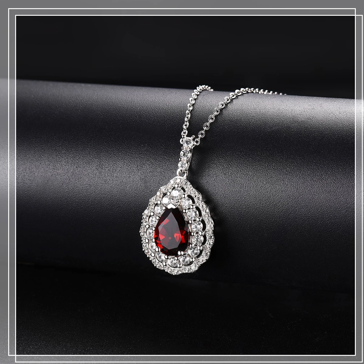 Hutang 2.04ct натуральный красный гранат драгоценный камень-подвеска Твердое Серебро 925 пробы ожерелье изящные элегантные ювелирные изделия в форме кубиков для женщин Новинка