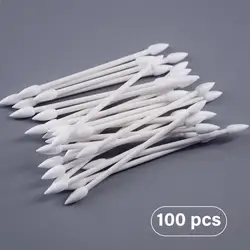 30/50/100pcs Dust Free Disposable Cleaning Swab Cotton Stick Double Head Buds Cotton For Beauty Makeup Nose Ears Cleaning