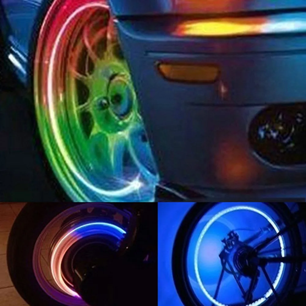 Многоцветный колесный автомобильный светильник s авто аксессуары велосипед мотоцикл свет, светодиодные задние фонари шины интеллектуальные прохладные цинковый сплав лампы