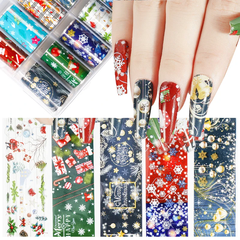 10 шт. новогодние наклейки для ногтей | Красота и здоровье
