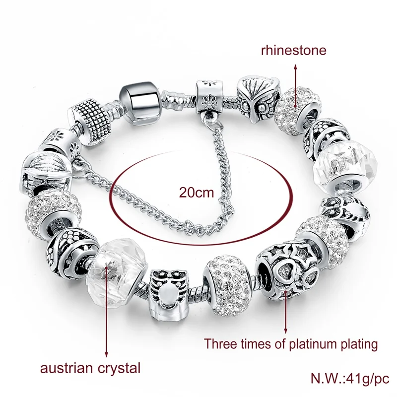 Silver Owl Charm Bracelet Bracelets f02846ee759da375bf7e2a: BT200264SR