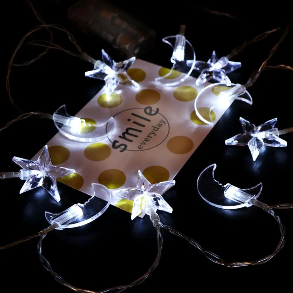 10LED исламский Рамадан фонарь подвеска Звезда Луна фестиваль Рождество свет лампы