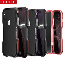 Металлический бампер LUPHIE чехол для iPhone Xs Max X Xr Чехлы Роскошная алюминиевая рамка 3D Защитная крышка для Apple iPhone 8 7 Plus Funda