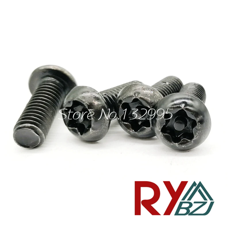 Винт Torx с круглой головкой из углеродистой стали черного цвета M2 M2.5 M3 M4 M5 M6
