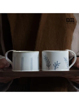 

Japanese style handmade rough pottery coffee cup saucer dish creative water milk breakfast mug gift set