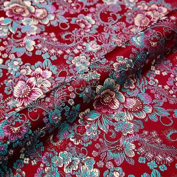Brocade silk fabric flower cloth nylon fabrics for sewing material for dress textile 6