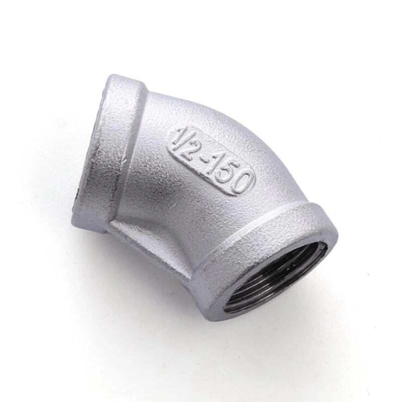 1" BSP Female 304 Stainless Steel 45 Degree Elbow Pipe Fitting Connector 