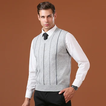 

Mens Wool Knit Vest Sweater Pullover Sleeveless Tops V Neck Striped Basic Fashion Casual Smart BO21634111