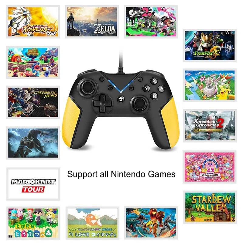 AAAE Топ- геймпад для переключателя Pro контроллер игровая консоль Nintendo PC СТИМ с 3,5 выходом для наушников Поддержка голосовых проводных веселья
