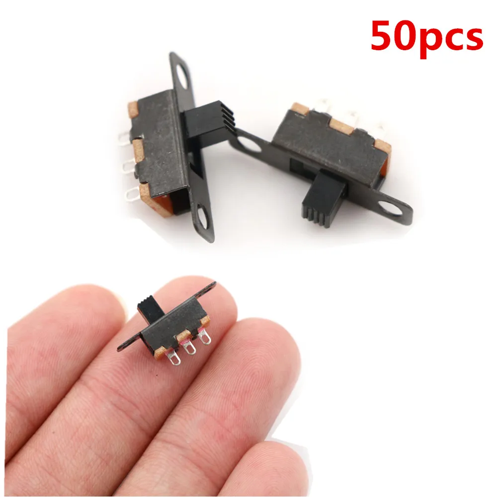 50Pcs/lot SS12F15 SS12F15VG4  Position Toggle Switch Handle Interruptor On-off Mini Slide Switch Length 4MM