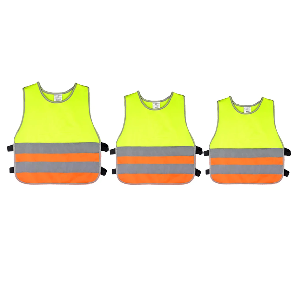 3Pcs High Visibility Student Child Student Reflective Kids Vest Scooter Cycling School Safety Vest Jacket