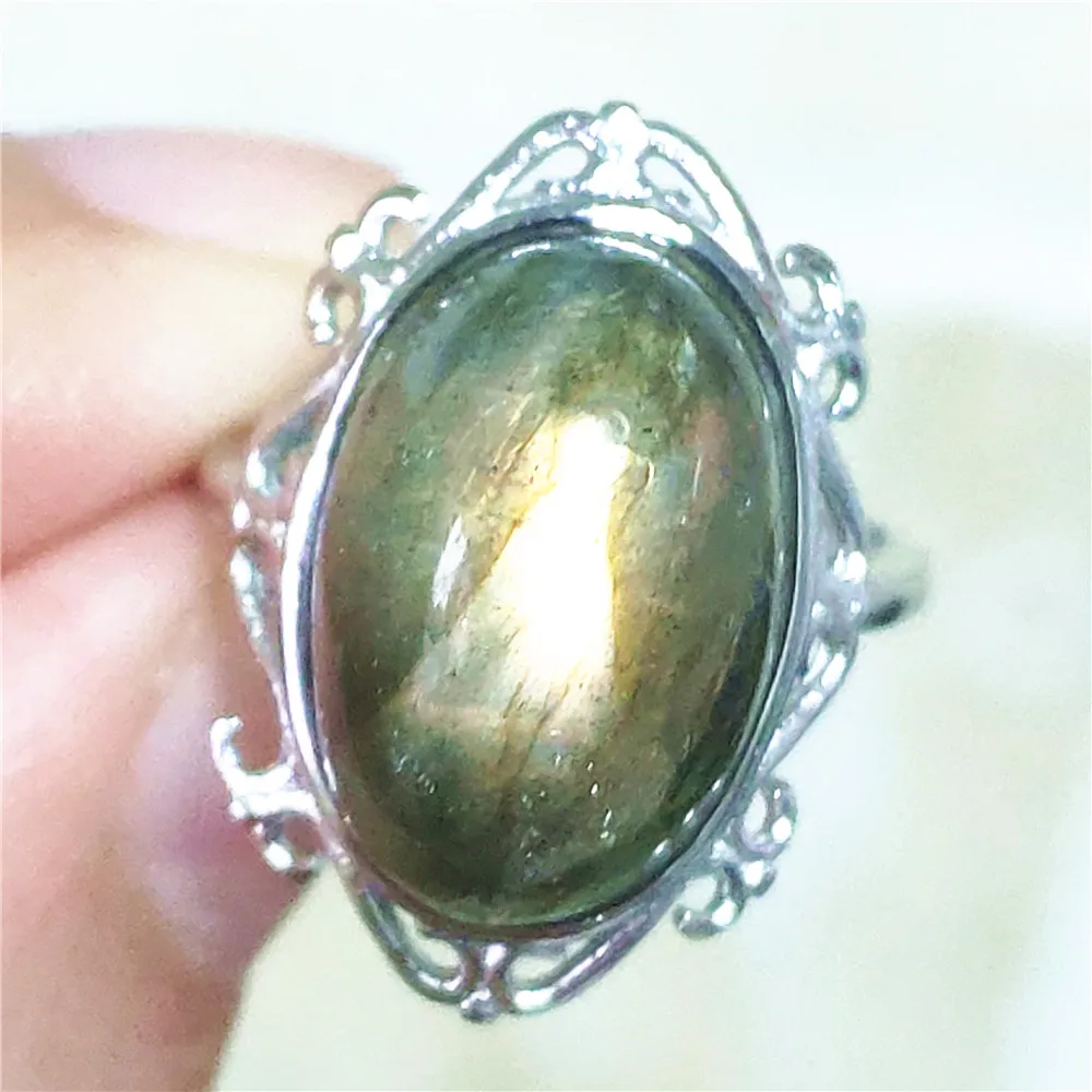 name necklace Genuine Natural Labradorite Blue Light Adjustable Ring 925 Sterling Silver Labradorite Oval Resizable Ring Jewelry AAAAAA gold necklace design