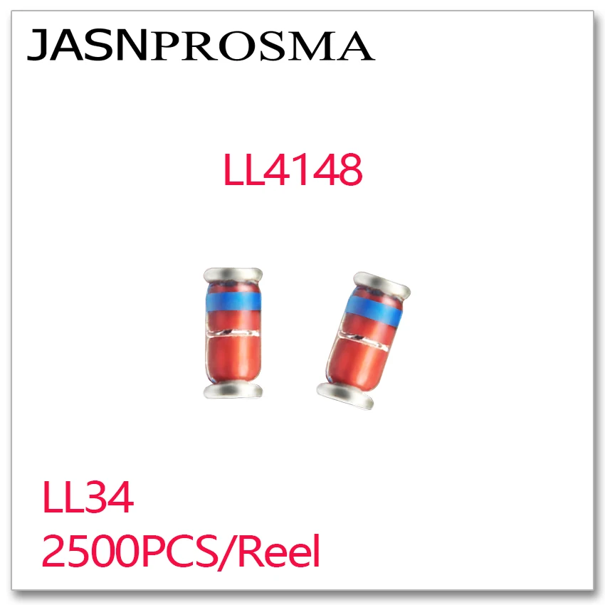 JASNPROSMA 2500 шт. LL4148 быстропереключающийся силиконовый эпитосный плоский диод 1N4148 4148
