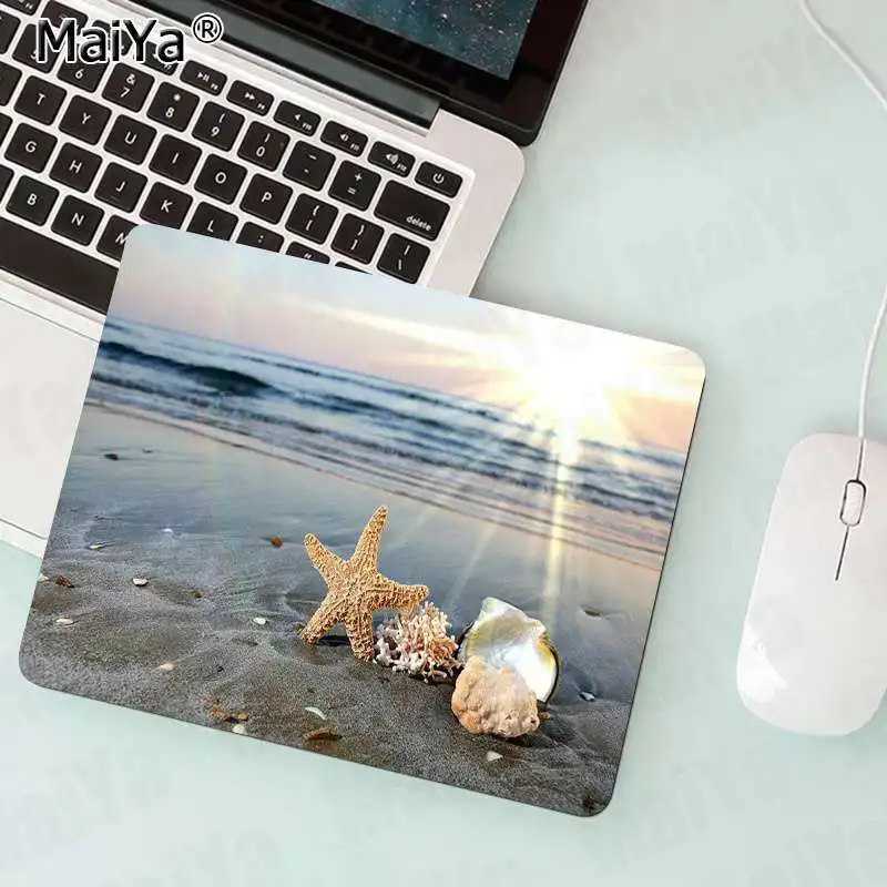 No Lock Edge25x29cm MaiYaCa ракушки на пляже маленький коврик для мыши PC компьютерный коврик резиновый ПК компьютерный игровой коврик для мыши - Цвет: No Lock Edge25x29cm