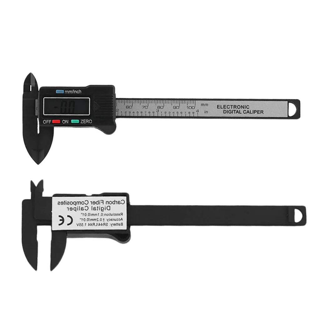 Мини цифровой штангенциркуль 0-100 мм/0,2 мм композиты из углеродного волокна мм и дюймовый штангенциркуль, измерительные инструменты, измерительные аксессуары