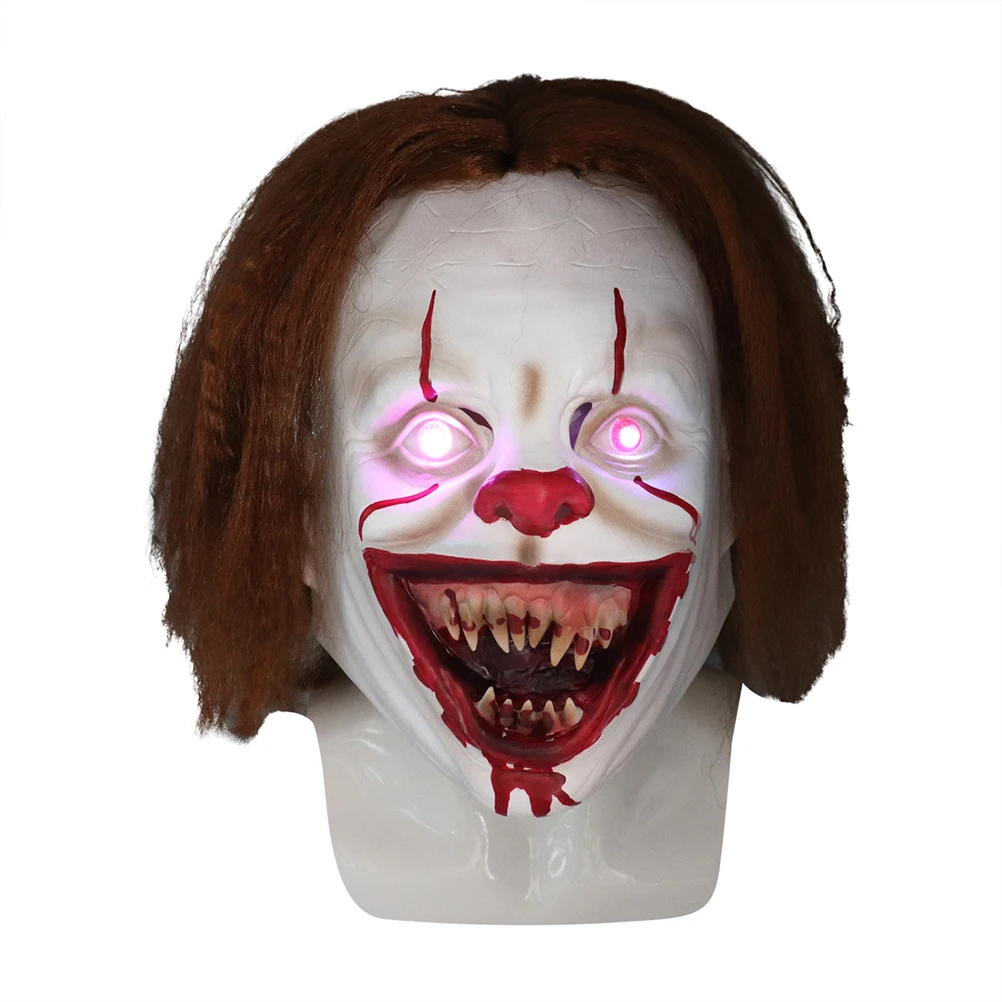 LED Horror Pennywise Joker Mask Cosplay Stephen King It Chapter Two Clown Latex Masks Helmet Halloween Party Props Deluxe New