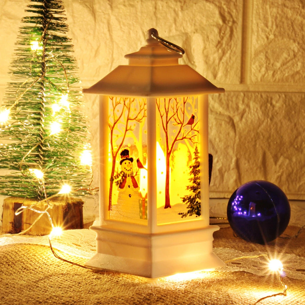 Рождественское украшение винтажный замок светильник светодиодный светильник Рождественская елка украшения Подвески Подвесной домашний свеча декоративный фонарь вечерние принадлежности