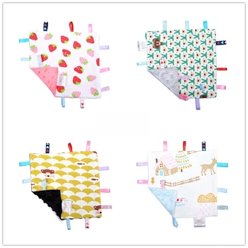 

Newborn Baby Pea Soothing Towel Cotton Knitted Tags Soothe Towel Baby Handkerchief Peas Blanket Baby Sleep Well Accessories