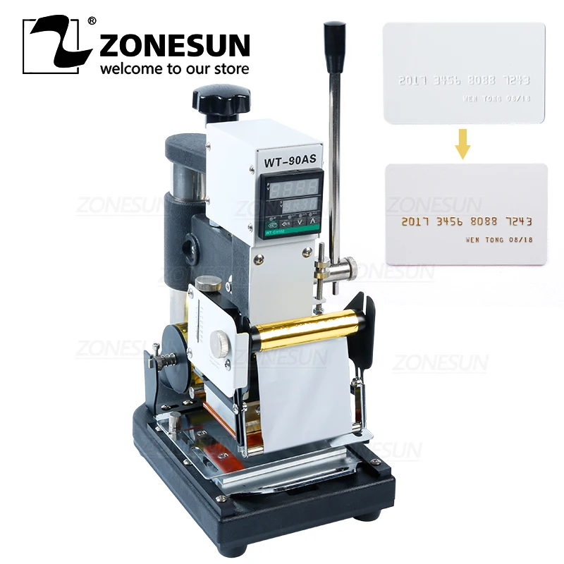 ZONESUN 220V/110V Manual Gold Hot Foil Stamping Machine Tipper Machine