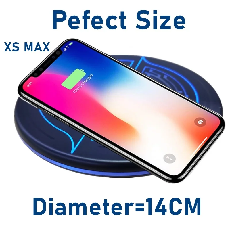 Беспроводное зарядное устройство Tongdaytech 10 Вт Qi для Iphone 8 X XR XS 11 Pro MAX Samsung S20 S10 S9 S8