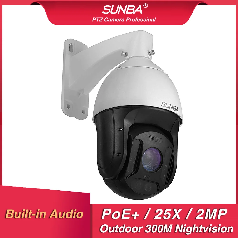 SUNBA IP PoE + уличная PTZ камера 25X оптический зум 1080 p высокоскоростной безопасный