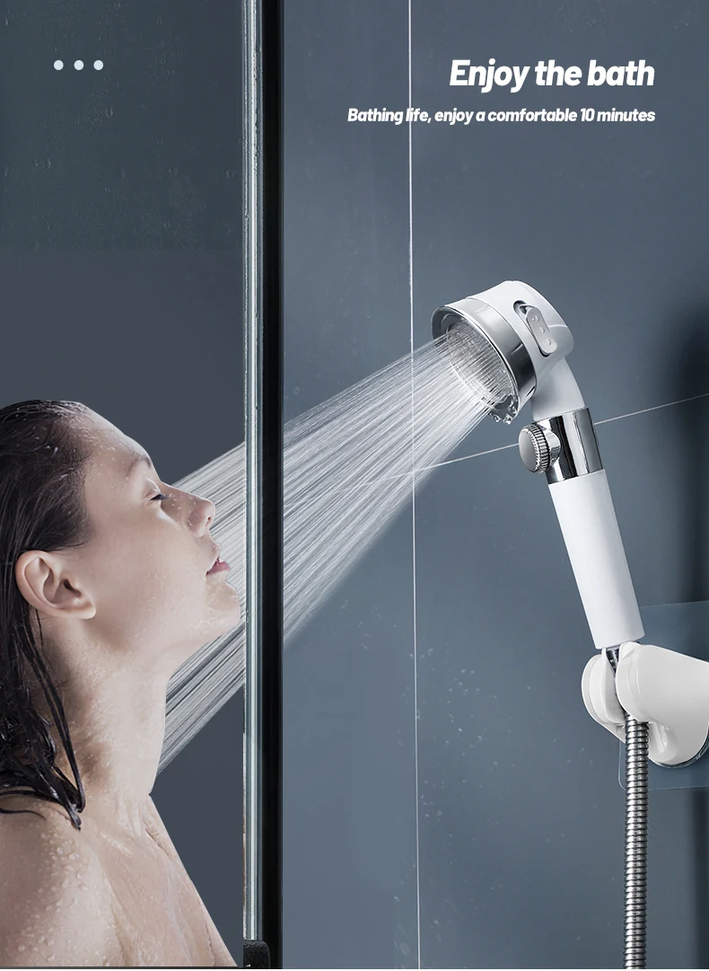 ZhangJi Rainfall Filter Balls Shower Head High Pressure Mist Hose Massage Water Saving SPA Hose Adjustable Bathroom Accessories