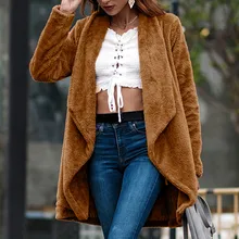 Зимняя женская хлопковая смесь шерсти и кашемира пушистая куртка с длинными рукавами женская теплая верхняя одежда кардиган, вязаный жакет на пуговицах Тренч j30