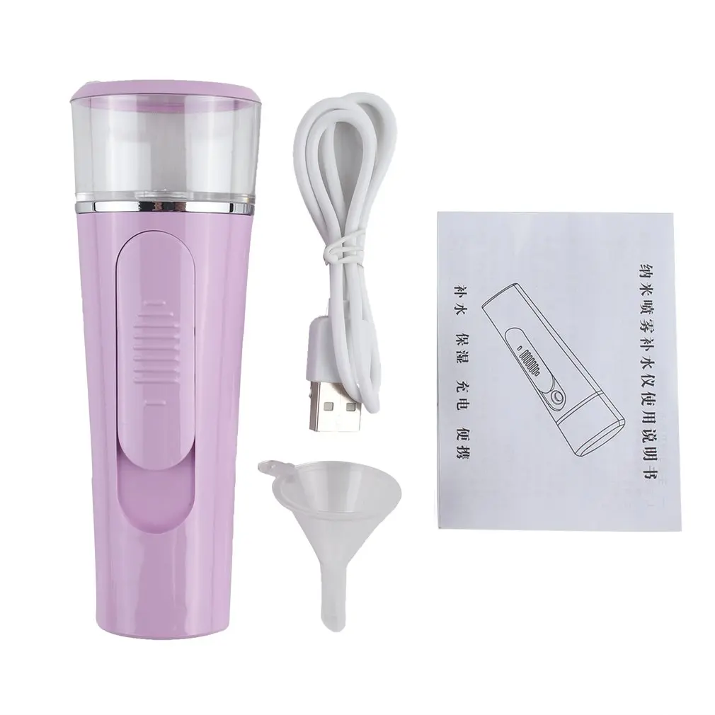 

2-in-1 Handheld Mist Sprayer Portable Facial Steamer Sprayer USB Rechargeable Power Bank Sprayer Moisturizing Skin Humidifier
