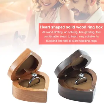 

Black Walnut Red Rosewood Marriage Ring Box Single Ring Wedding Solid Wood Jewelry Storage Organizer Case Gift For Loved Ones