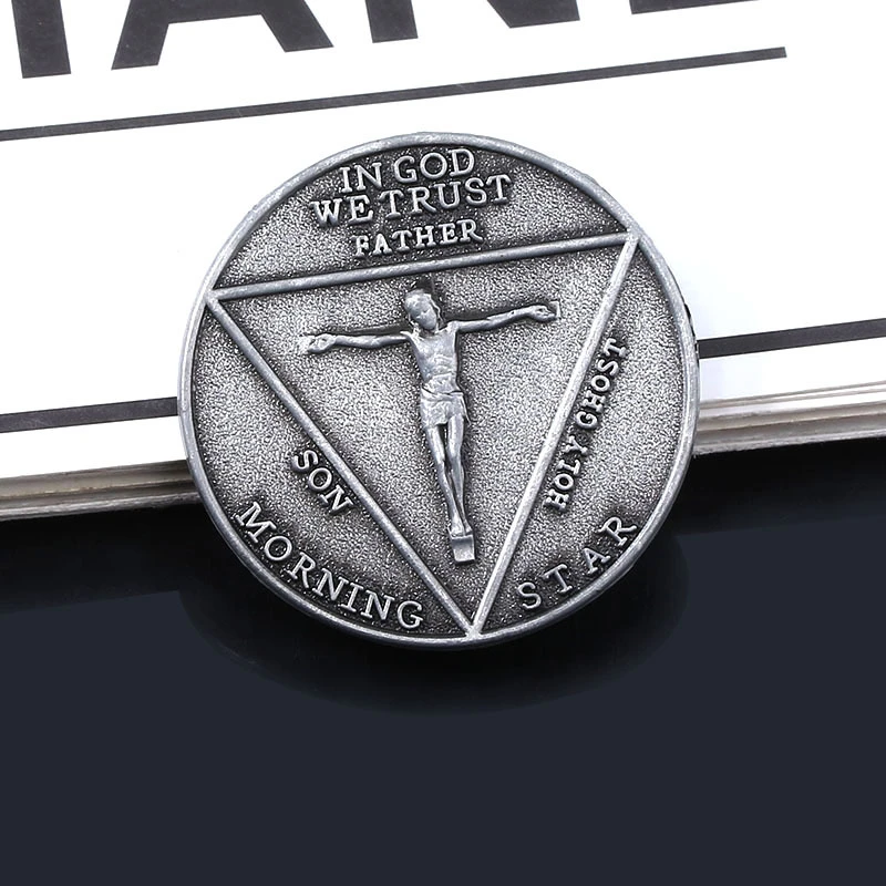 Satanic Lucifer Morning Star Badge Coin cosplay Реквизит унисекс для Хэллоуина, пятиконечные аксессуары, Satanic Badge