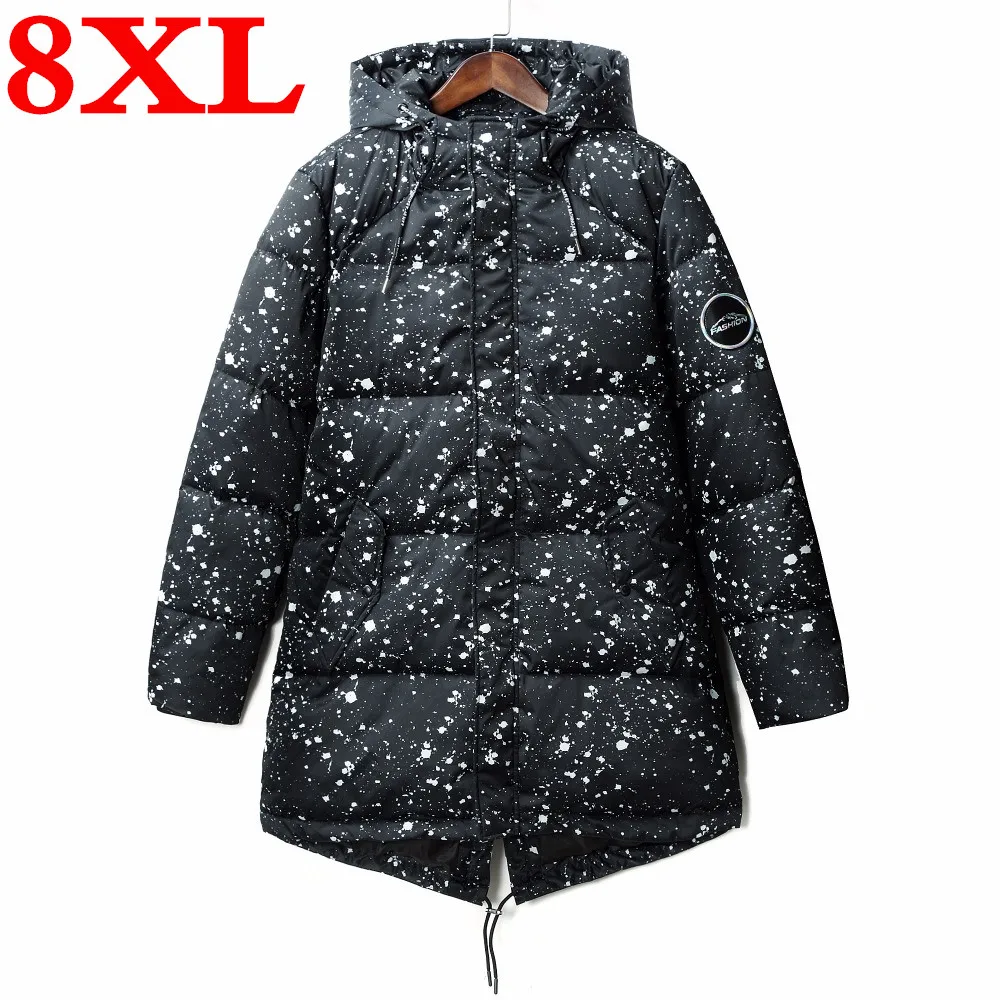 

big plus size 8XL 7XL 6XL Soft Fabric Winter Men's camouflage Jacket Thickening Casual Cotton Jacket Winter Mid-Long Parka Men