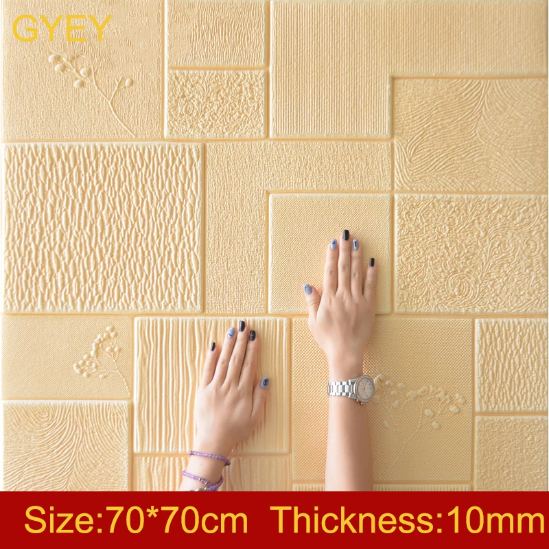 

3D Wall Stickers Thick Living Room Wall Bedroom Decoration Room Simulation Brick Pattern Personality Creative Anti-collision